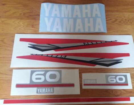 Yamaha two stroke 60 HP outboard motor cowl decals stickers graphics kits