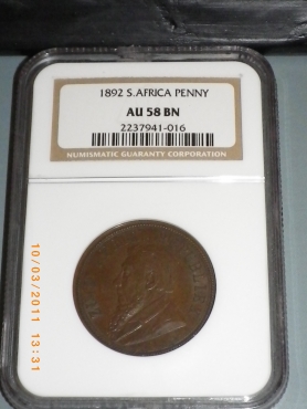 Collectable Coin – 1892 S.A. Kruger Penny