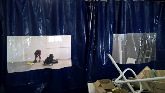 Pvc Curtains Prep Areas Dust Control Windows Added Moveable