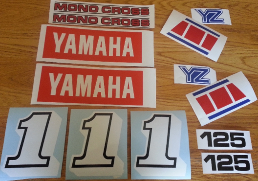 1985 Yamaha YZ 125 graphics decal sets 1985 Yamaha YZ 125 graphics decal sets