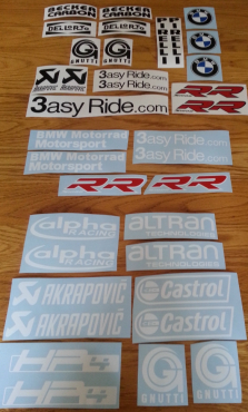 S1000 RR and HP4 sponsor logo decals stickers graphics kits S1000 RR and HP4 sponsor logo decals stickers graphics kits